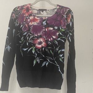 Pieri Floral Black Sweater